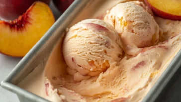 Delicious Nectarine Frozen Yogurt in a Bowl
