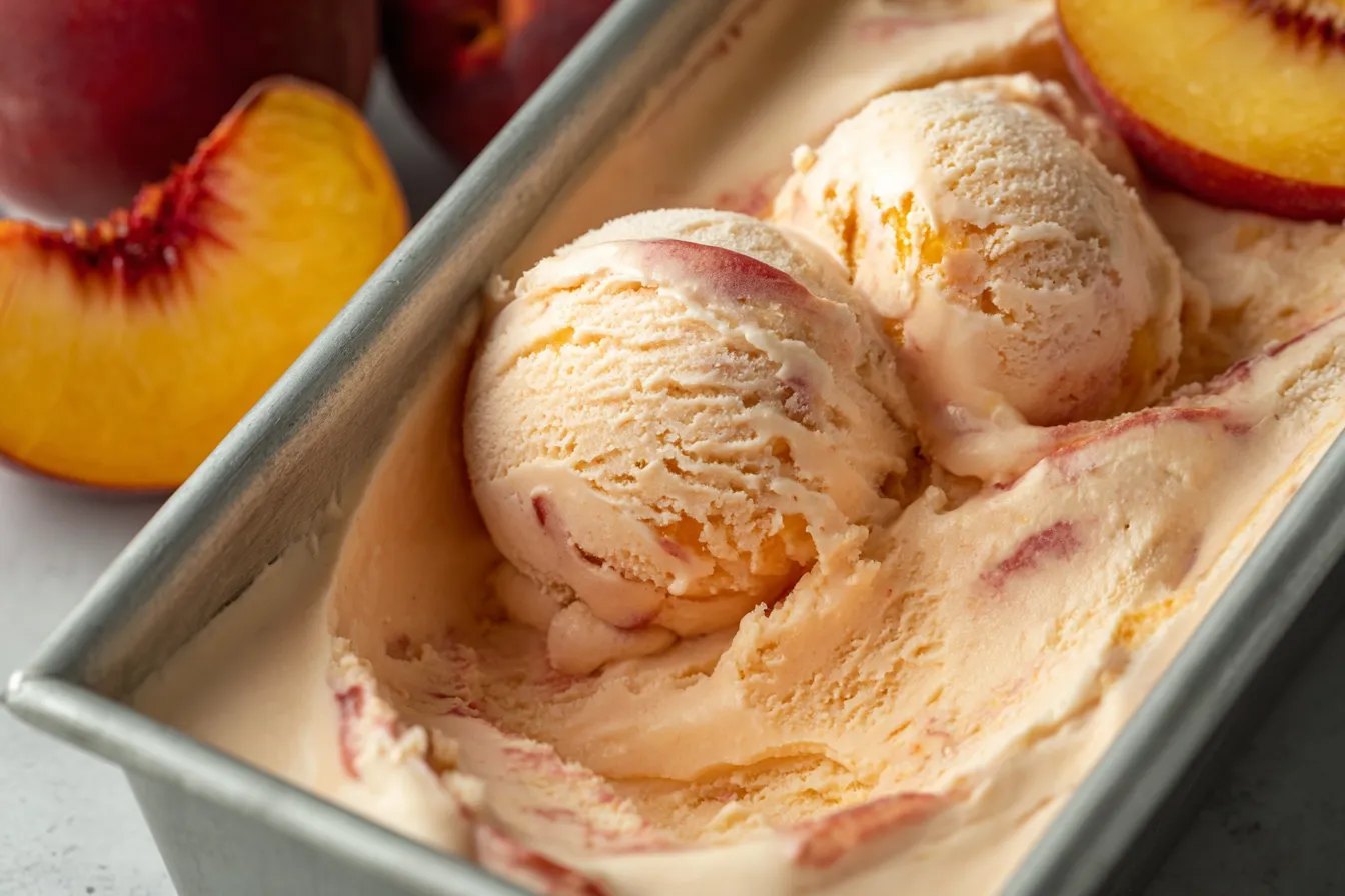 Delicious Nectarine Frozen Yogurt in a Bowl