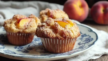 Freshly Baked Nectarine Muffins Ready to Enjoy