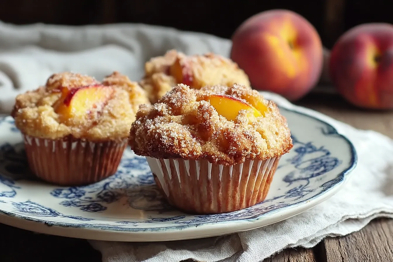 Freshly Baked Nectarine Muffins Ready to Enjoy