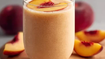 Vibrant Nectarine Smoothie in a Glass