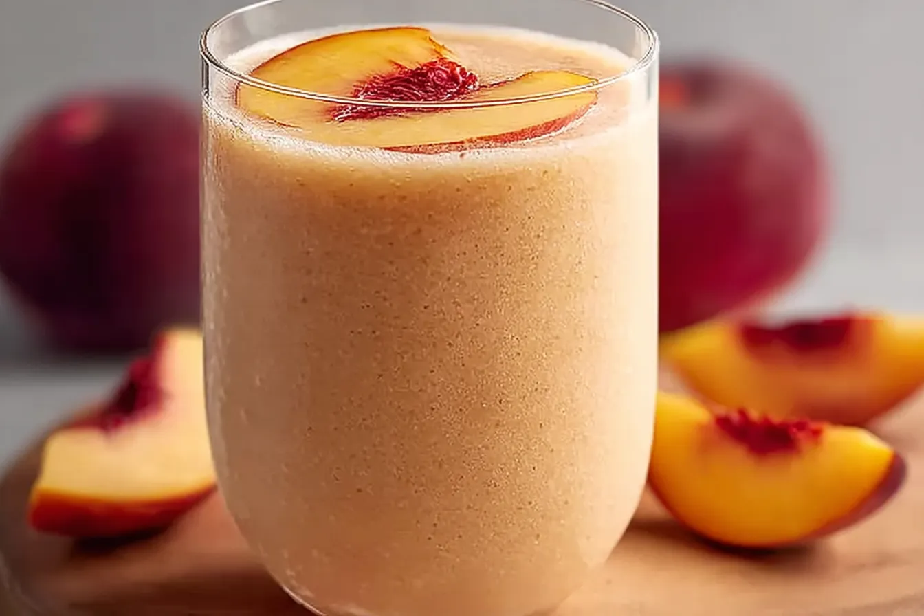 Vibrant Nectarine Smoothie in a Glass