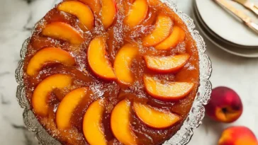 Nectarine Upside-Down Cake Freshly Baked