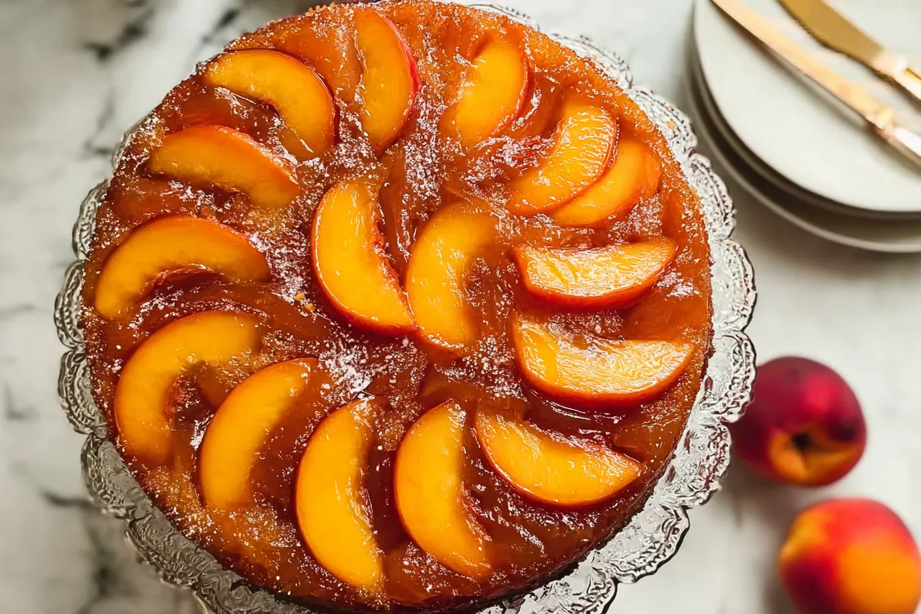 Nectarine Upside-Down Cake Freshly Baked