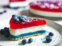No-Bake Red White & Blue Jello Cheesecake on a Plate