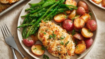 Parmesan Crusted Chicken Sheet Pan Dinner Freshly Baked