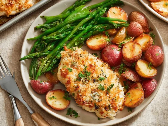 Parmesan Crusted Chicken Sheet Pan Dinner Freshly Baked