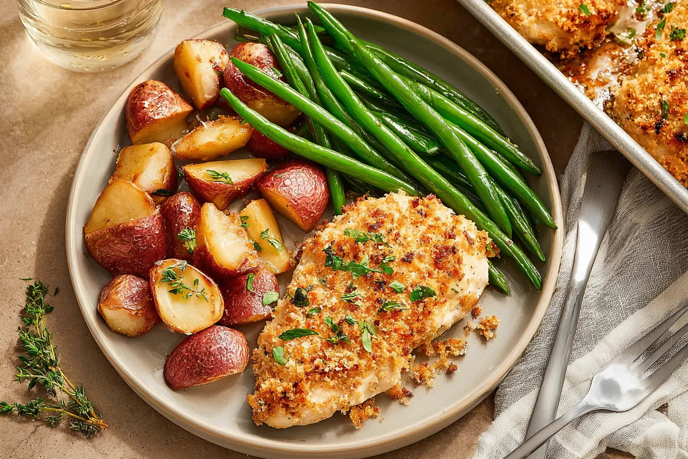 Parmesan Crusted Chicken Sheet Pan Dinner: Pure Delight! 4 Parmesan Crusted Chicken Sheet Pan Dinner