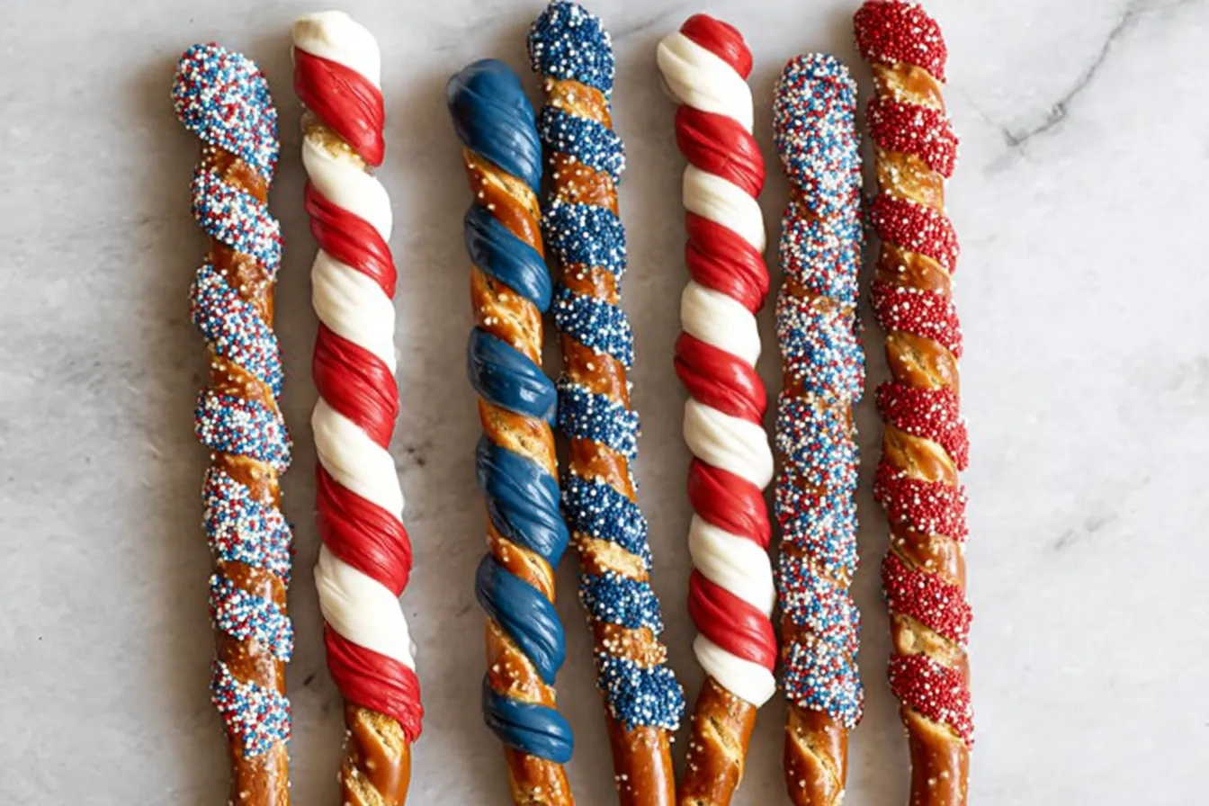 Patriotic Pretzel Rods: Celebrate with a Crunchy Treat! 4 Patriotic Pretzel Rods