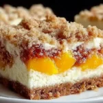 Peach Cobbler Cheesecake Bars Freshly Baked