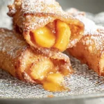 Peach Cobbler Egg Rolls: Sweet Treat to Savor Today! 15 Delicious Peach Cobbler Egg Rolls on a Plate