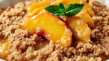 Delicious Peach Crisp Fresh Out of the Oven