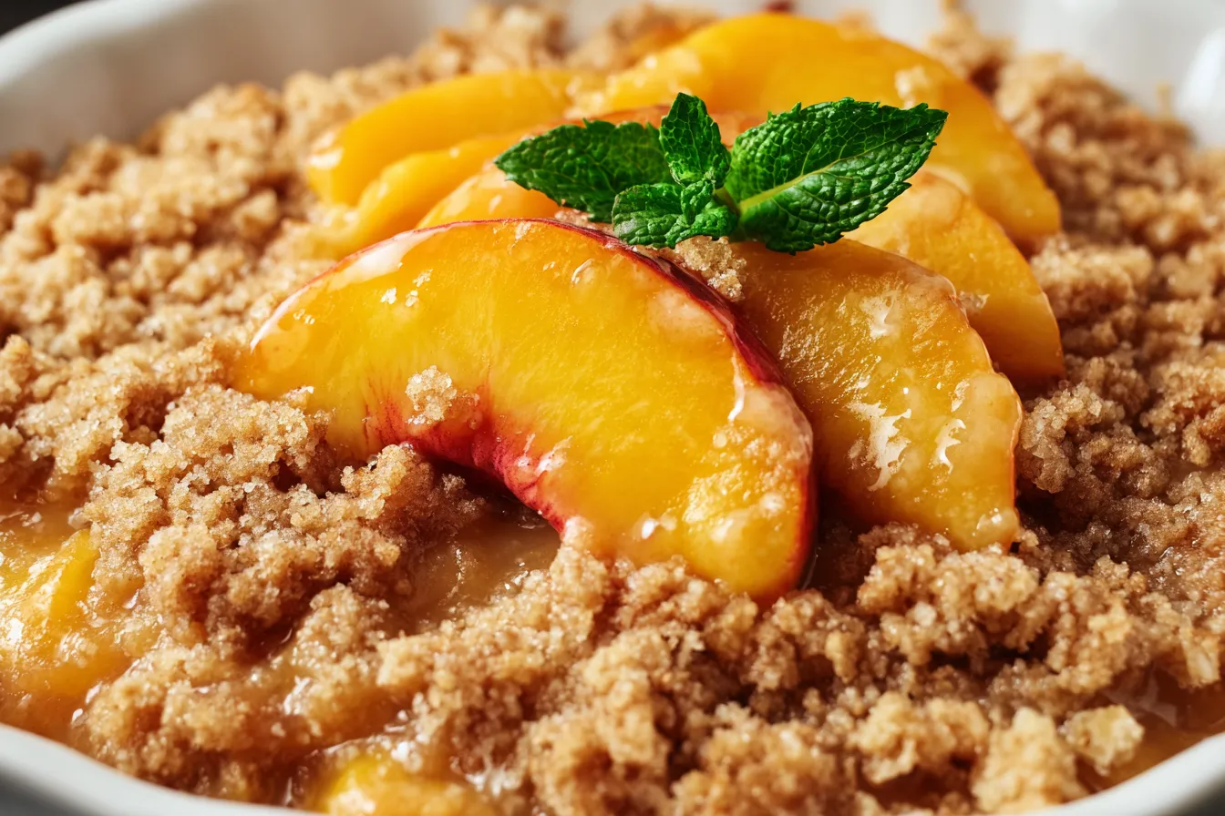 Delicious Peach Crisp Fresh Out of the Oven