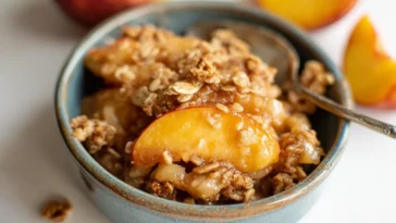 Homemade Peach Crisp Ready to Serve