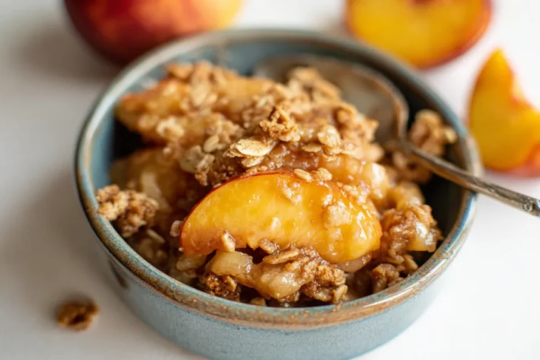 Homemade Peach Crisp Ready to Serve
