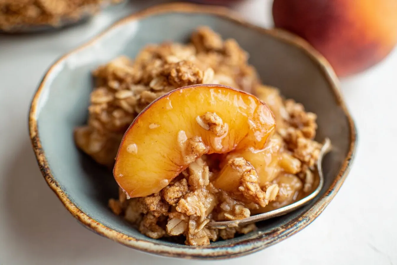Delicious Peach Crisp Fresh Out of the Oven