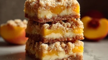 Freshly Baked Peach Crumb Bars