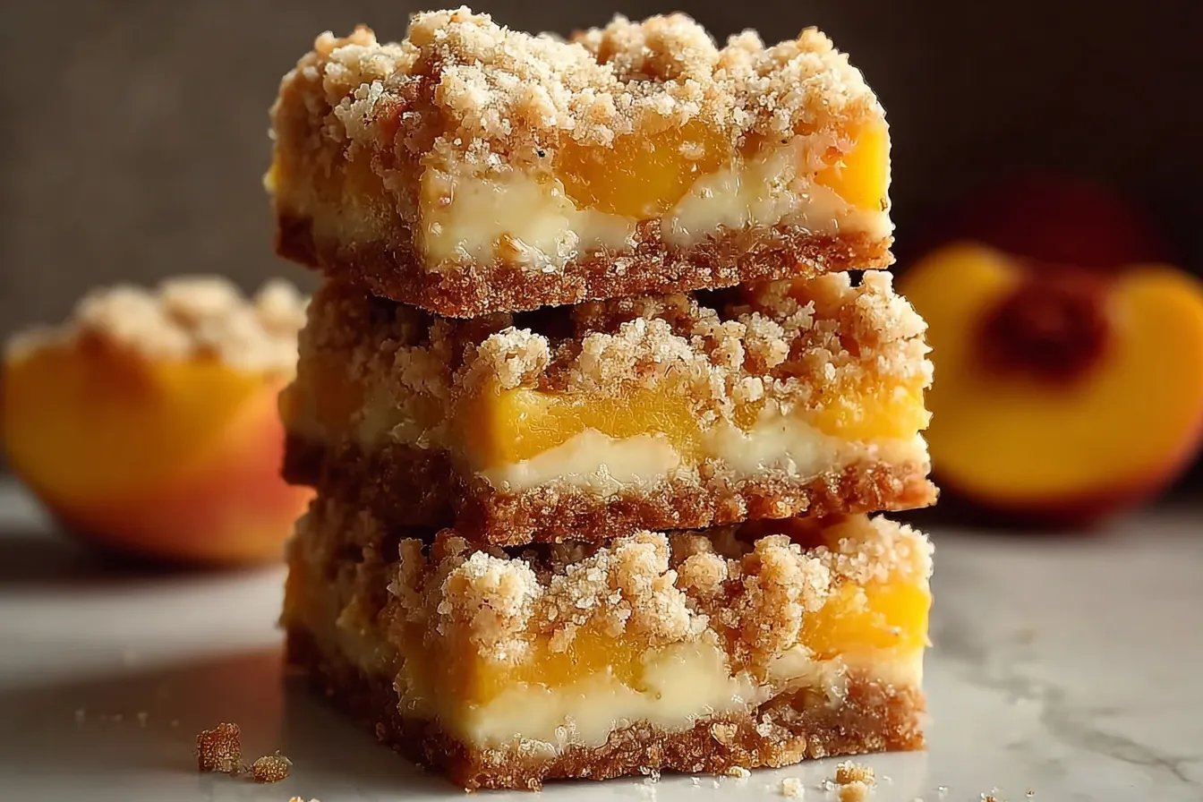 Freshly Baked Peach Crumb Bars