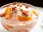 Colorful Peach Dessert Salad in a Bowl