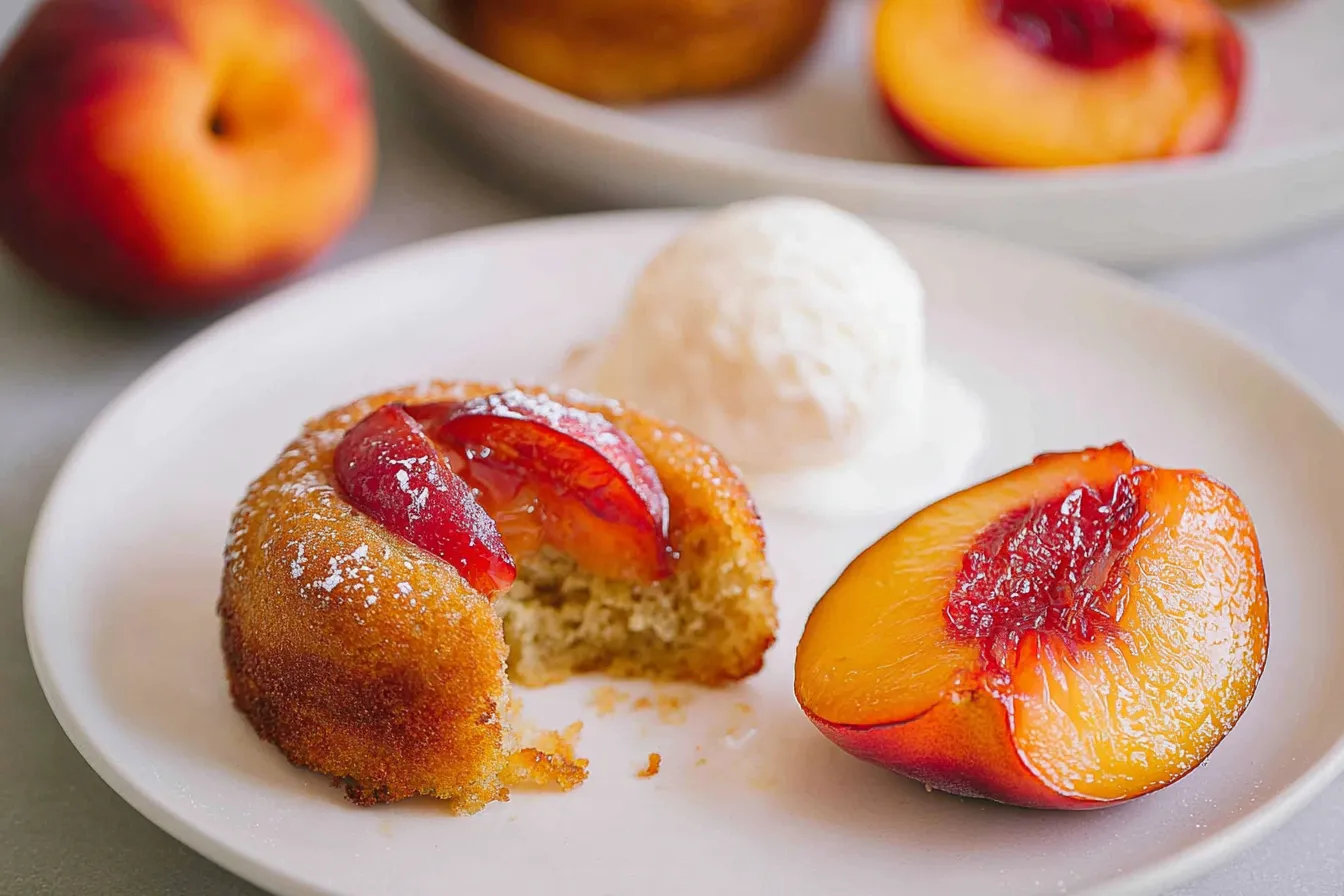 Peach Upside Down Mini Cakes (Cupcakes) 