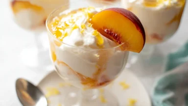 Refreshing Peaches and Cream Dessert
