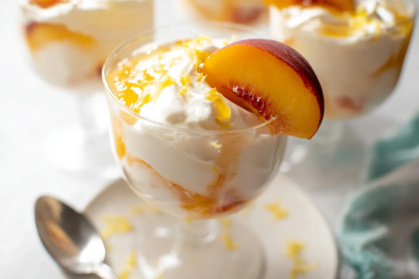 Refreshing Peaches and Cream Dessert