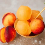 Perfect Peach Sorbet in a Bowl