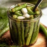 Colorful Pickled Green Beans Ready to Serve