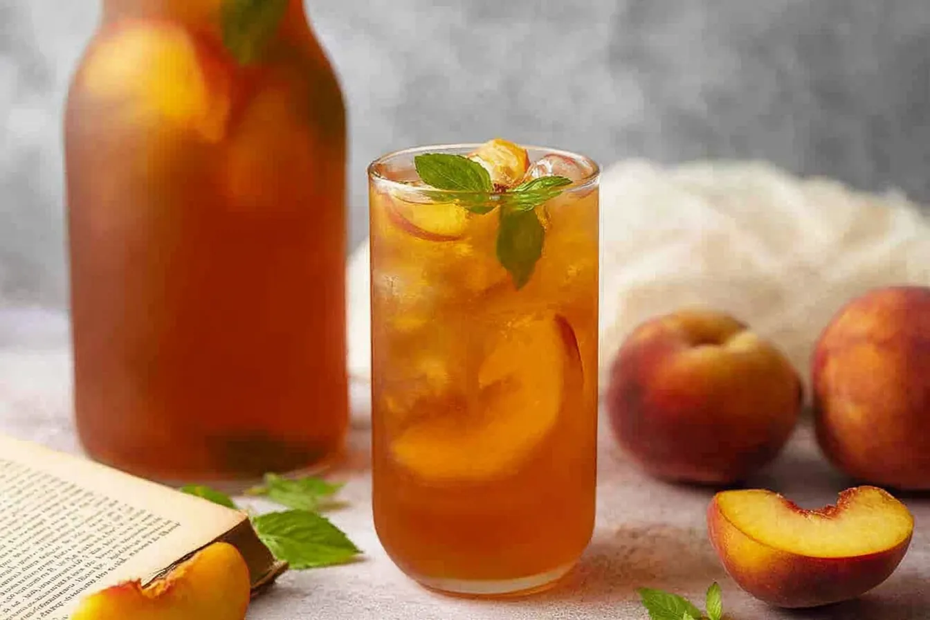 Refreshing 3 ingredient Peach Iced Tea recipe 