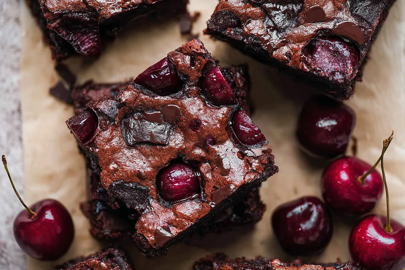 Roasted Chocolate Cherry Brownies 