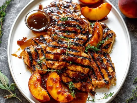 Saucy Grilled Peach Chicken on the Grill