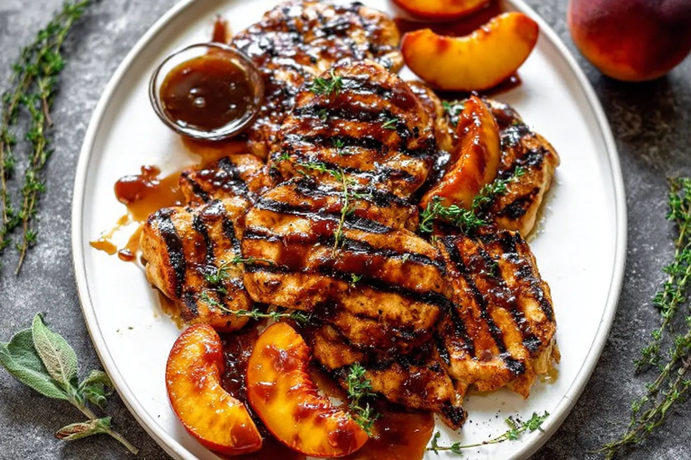 Saucy Grilled Peach Chicken on the Grill