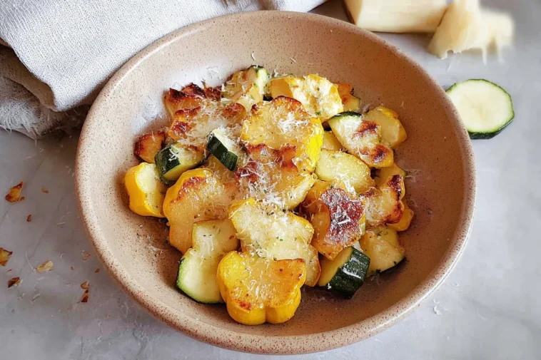 Sautéed Patty Pan Squash on a Plate