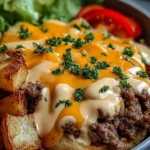 Delicious Smash Burger Bowl with Fresh Ingredients