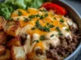 Delicious Smash Burger Bowl with Fresh Ingredients
