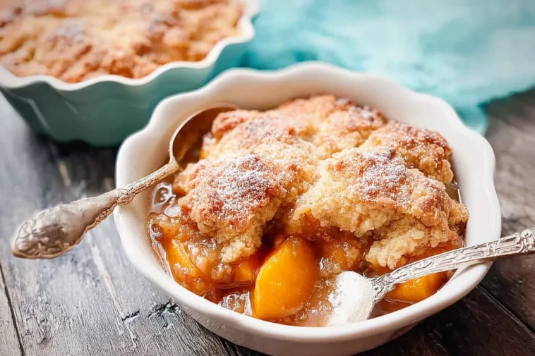 Southern Peach Cobbler Fresh from the Oven