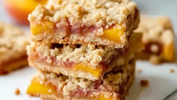 Fresh Summer Nectarine Crumble Bars Ready to Serve