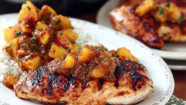 Delicious Sweet and Smoky Grilled Chicken with Peach Chipotle Sauce