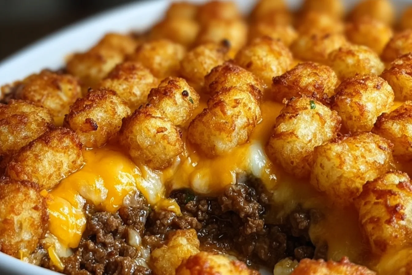 Tater Tot Casserole with Ground Beef 