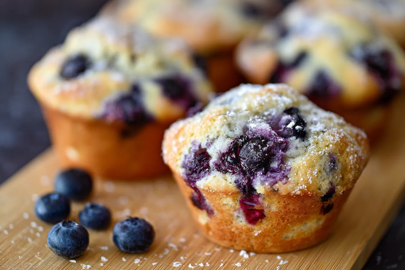 The Best Blueberry Muffins Ever Fresh Out of the Oven