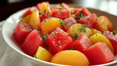 Delightful Peach Watermelon Salad for Summer