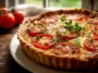 Irresistibly Gooey Tomato Pie on a Plate