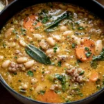 Delicious Tuscan White Bean Soup in a Bowl