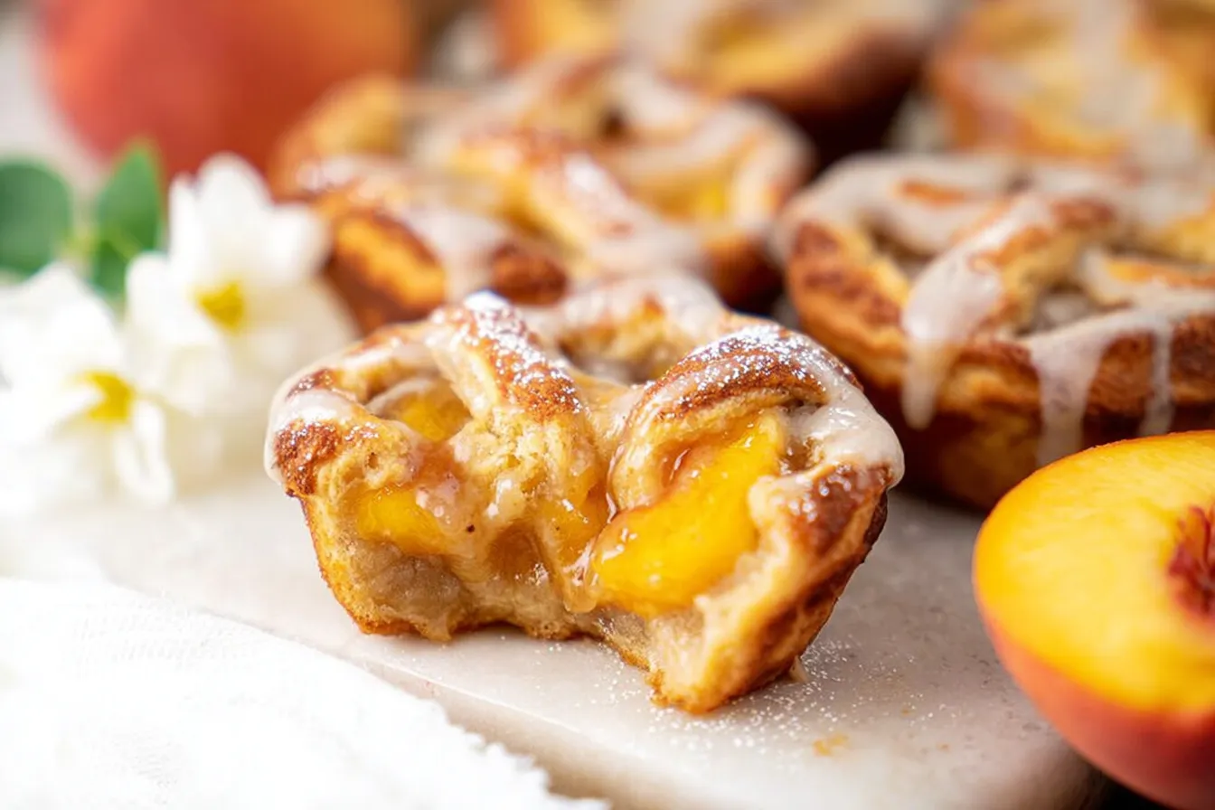 Two Ingredient Mini Peach Pies 