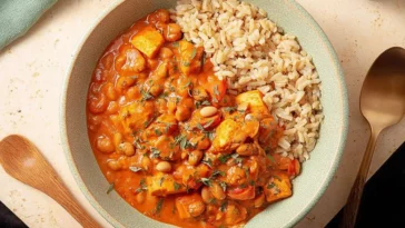 Delicious West African Peanut Stew in a Bowl
