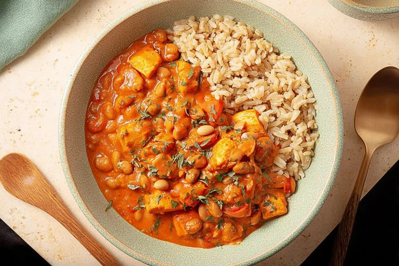 Delicious West African Peanut Stew in a Bowl
