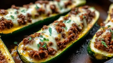 Healthy 30-Min Ground Beef Zucchini Boats