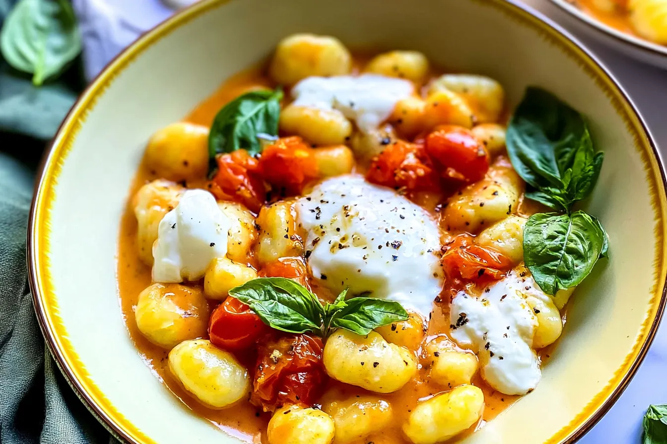 Creamy Tomato Gnocchi with Burrata in 30 Minutes