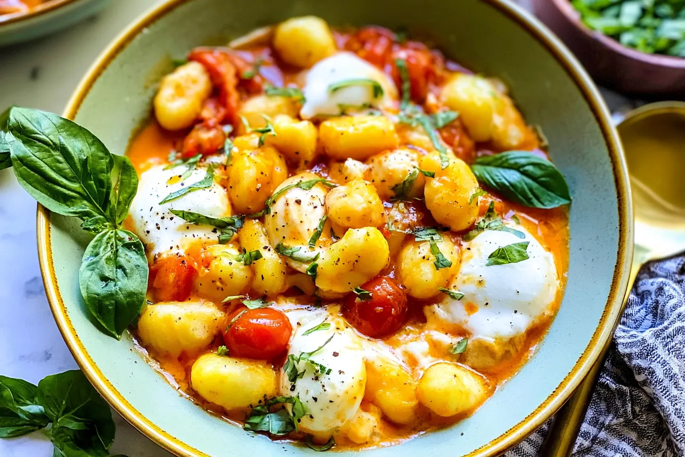 30 Minute Creamy Tomato Gnocchi with Burrata - A Delightful Dish 4 30 Minute Creamy Tomato Gnocchi with Burrata
