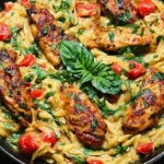 30-Minute, One-Pan Creamy Chicken Orzo: A Quick Delight! 14 30-Minute One-Pan Creamy Chicken Orzo Ready to Serve